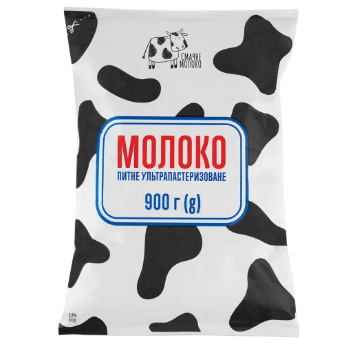 Молоко Смачне 2,5% 900г му Молоко Смачне 2,5% 900г му